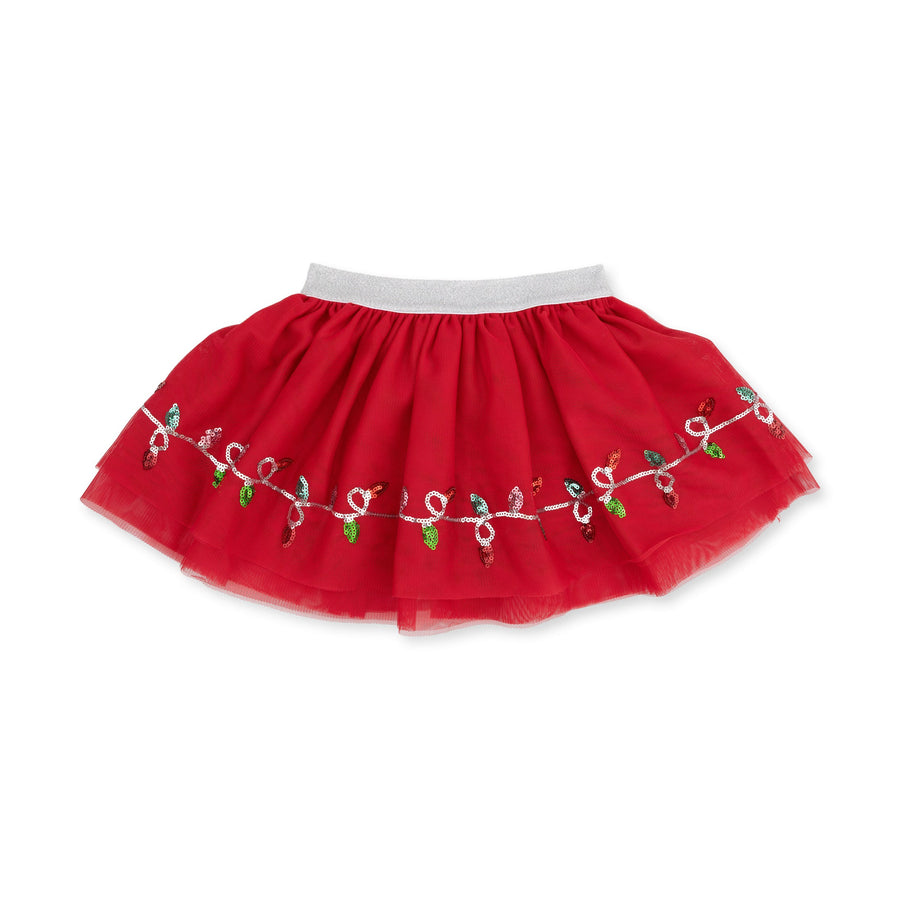 Tutu Skirt with Bike Shorts - Christmas Lights Merry