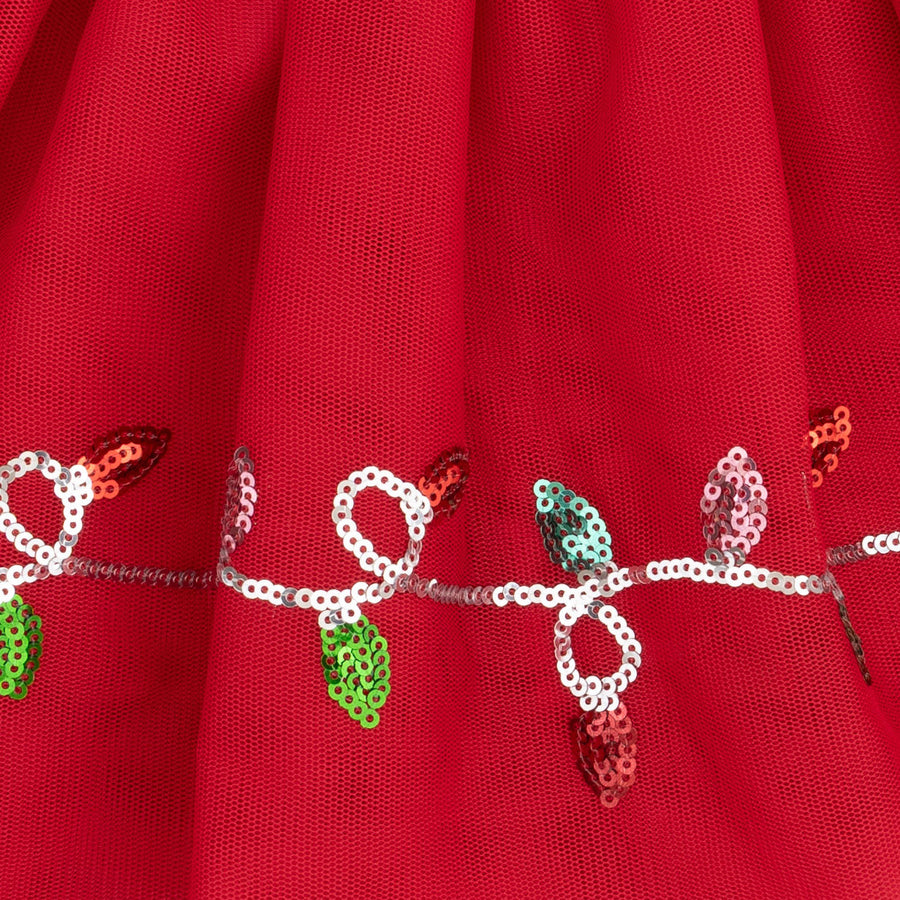 Tutu Skirt with Bike Shorts - Christmas Lights Merry