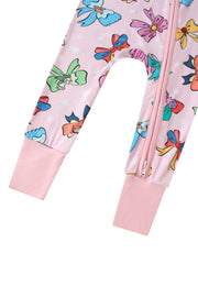 PoshTOT Bow Bamboo Baby Convertible Zippy Romper