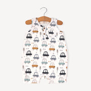 Short Henley Romper - Cars
