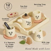 Eco-Friendly Wooden Tea Set & Tray