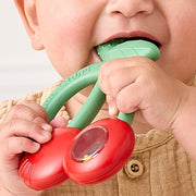 Bitzy Shake Silicone Teether with Rattle - Cherries