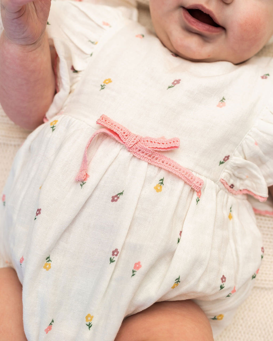 Margot Organic Muslin Baby Bubble Romper + Headband