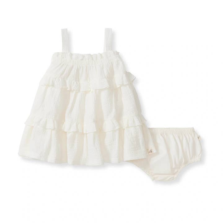 Cross Stitch Organic Cotton Muslin Dress & Diaper Cover