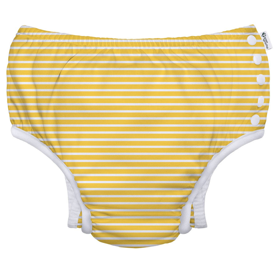 Eco Snap Swim Diaper with Gussets - Yellow Stripes
