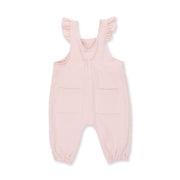 Ruffle V Overalls - Solid Veiled Pink