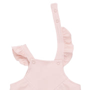 Ruffle V Overalls - Solid Veiled Pink