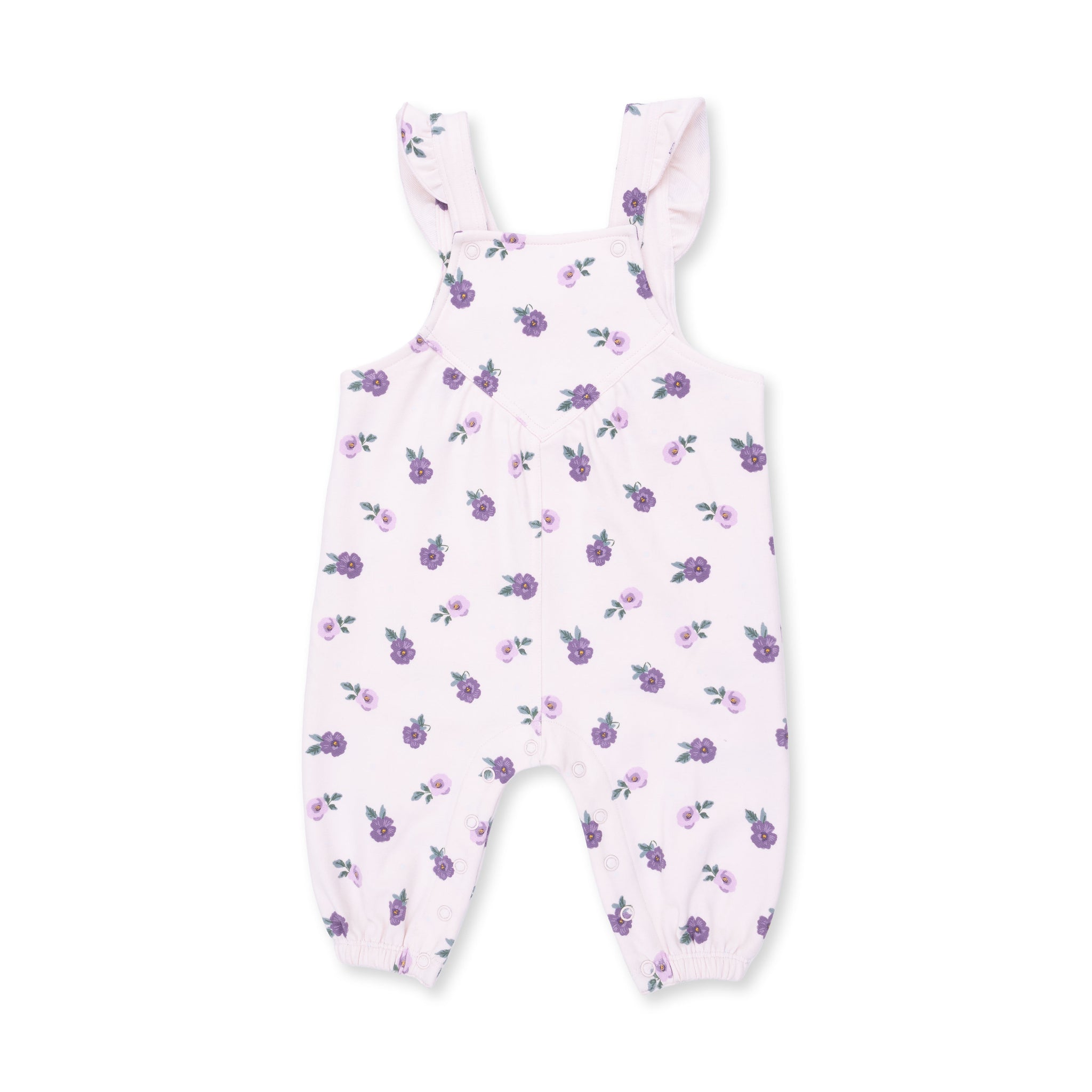 Ruffle V-Overalls and Long Sleeve Bodysuit - Violetta Floral