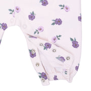 Ruffle V-Overalls and Long Sleeve Bodysuit - Violetta Floral