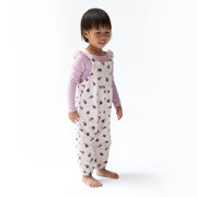 Ruffle V-Overalls and Long Sleeve Bodysuit - Violetta Floral