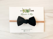 Tied Bow on Nylon Headband - Various Colors