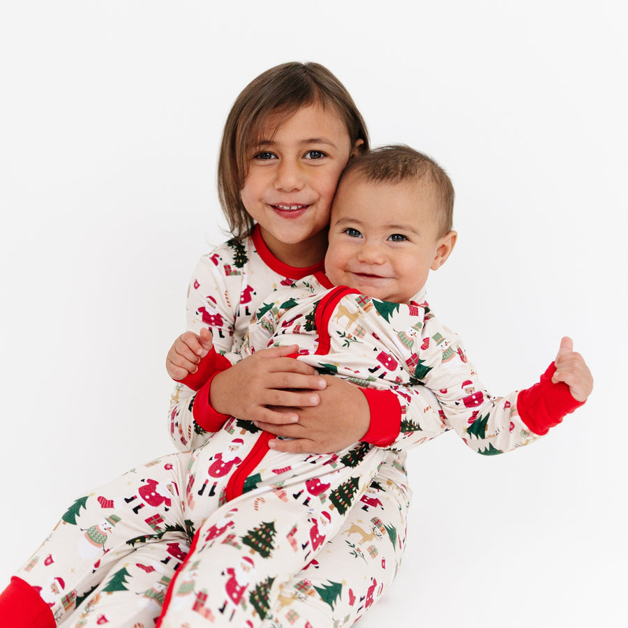 Bamboo Convertible Baby Pajamas - Cozy Christmas