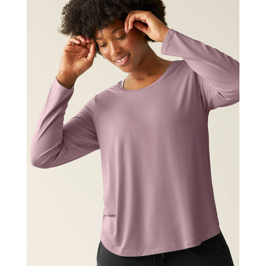 Bamboo Maternity & Nursing Long Sleeve T-Shirt - Dusty Mauve