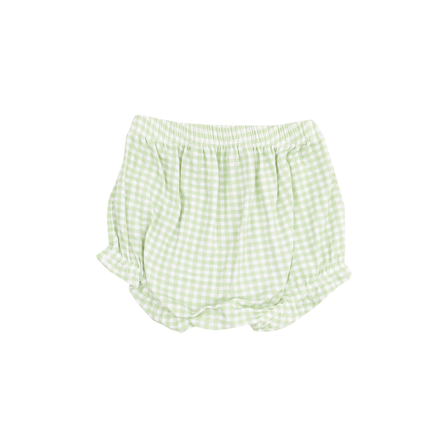 Ruffle Top with Applique and Bloomer - Mini Gingham Pink