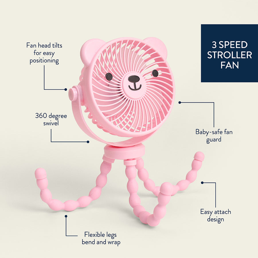 Itzy Breeze Stroller Fan - Pink