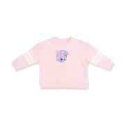 Drop Sleeve Sweatshirt with Stripes - Football Helmets - Pink