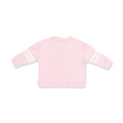 Drop Sleeve Sweatshirt with Stripes - Football Helmets - Pink
