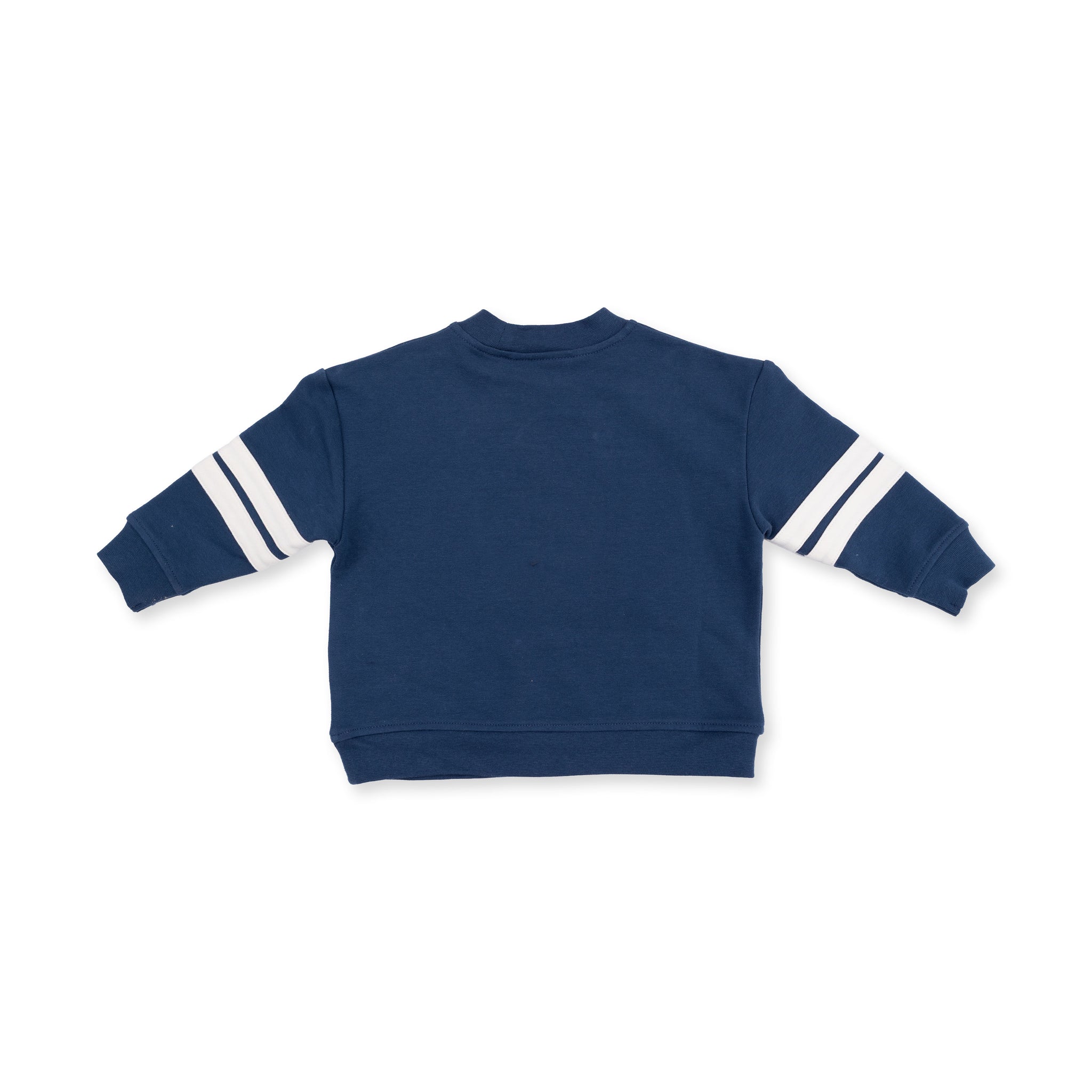Drop Sleeve Sweatshirt with Stripes - Football Helmets - Blue