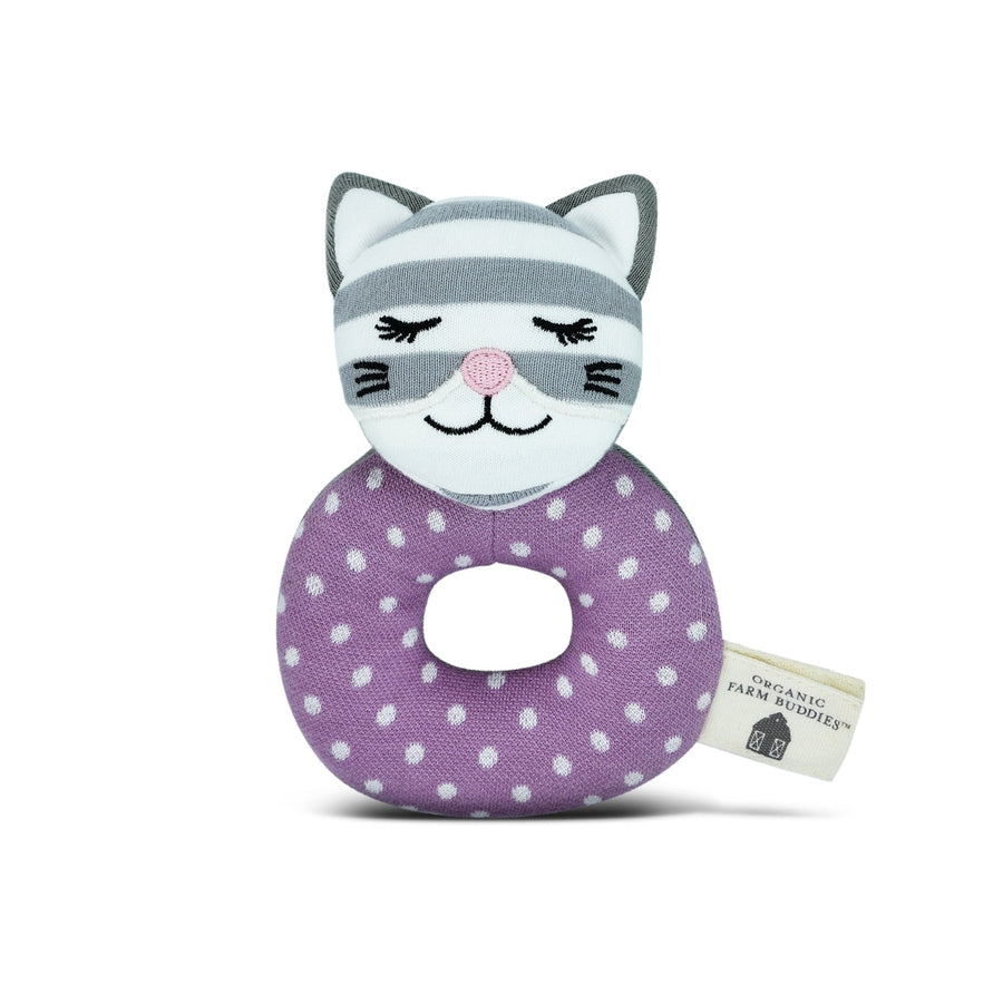 Organic Teething Rattle - Maude the Kitty
