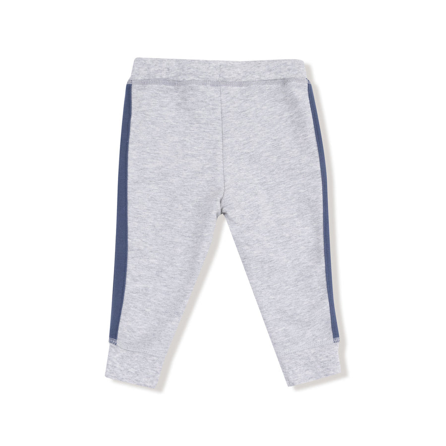 Stripes French Terry Jogger - Heather Grey