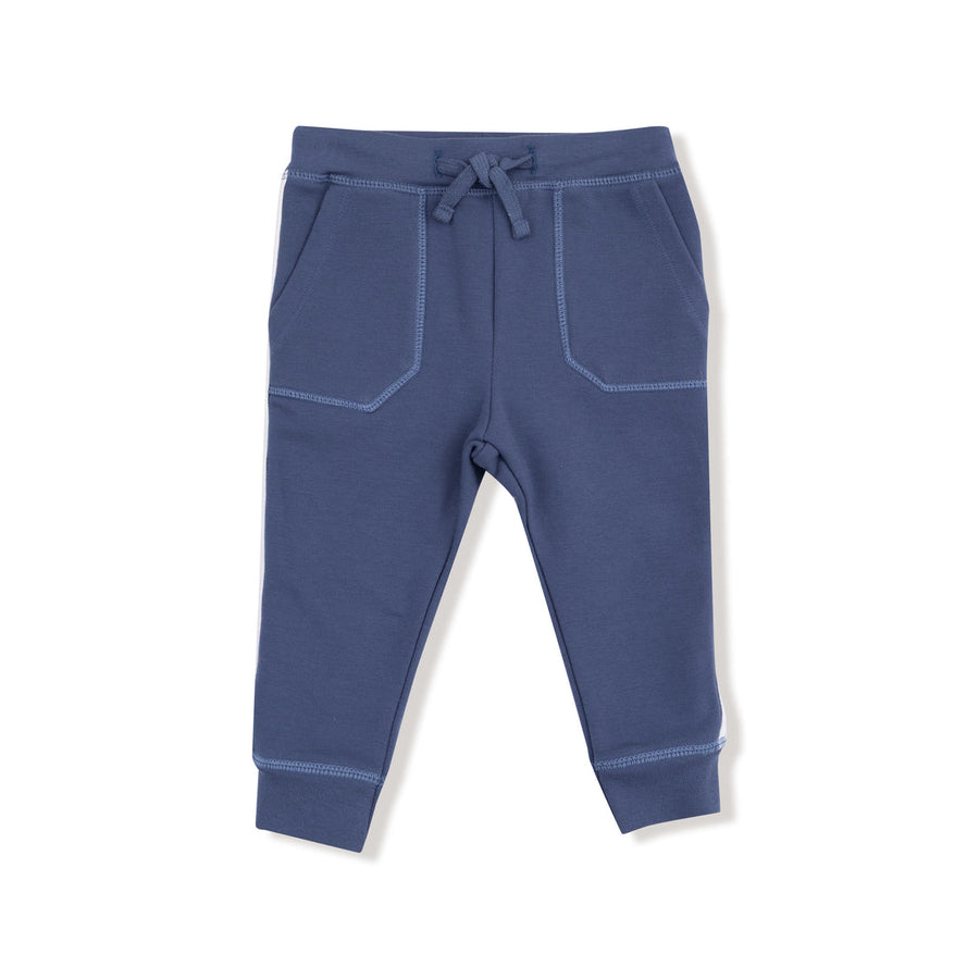 Stripes French Terry Jogger - Vintage Indigo