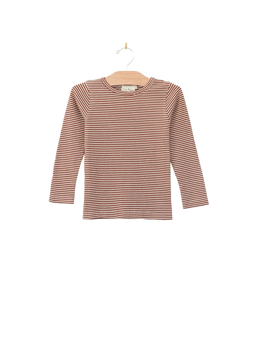 Organic Stripe Tee - Rust Stripe