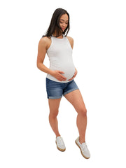 Ziggy Rolled Maternity Jean Shorts - 5"
