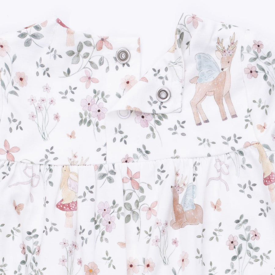 Smocked Long Sleeve Romper - Enchanted Woodland