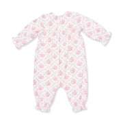Smocked Long Sleeve Romper - Rose Bow Lattice