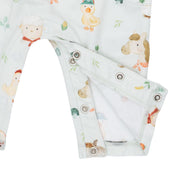 Romper with Contrast Sleeve - Baby Farm Faces