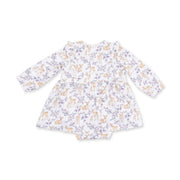 Ruffle Long Sleeve Bodysuit Dress - Floral Deer