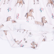 Ruffle Long Sleeve Bodysuit Dress - I Love Horses