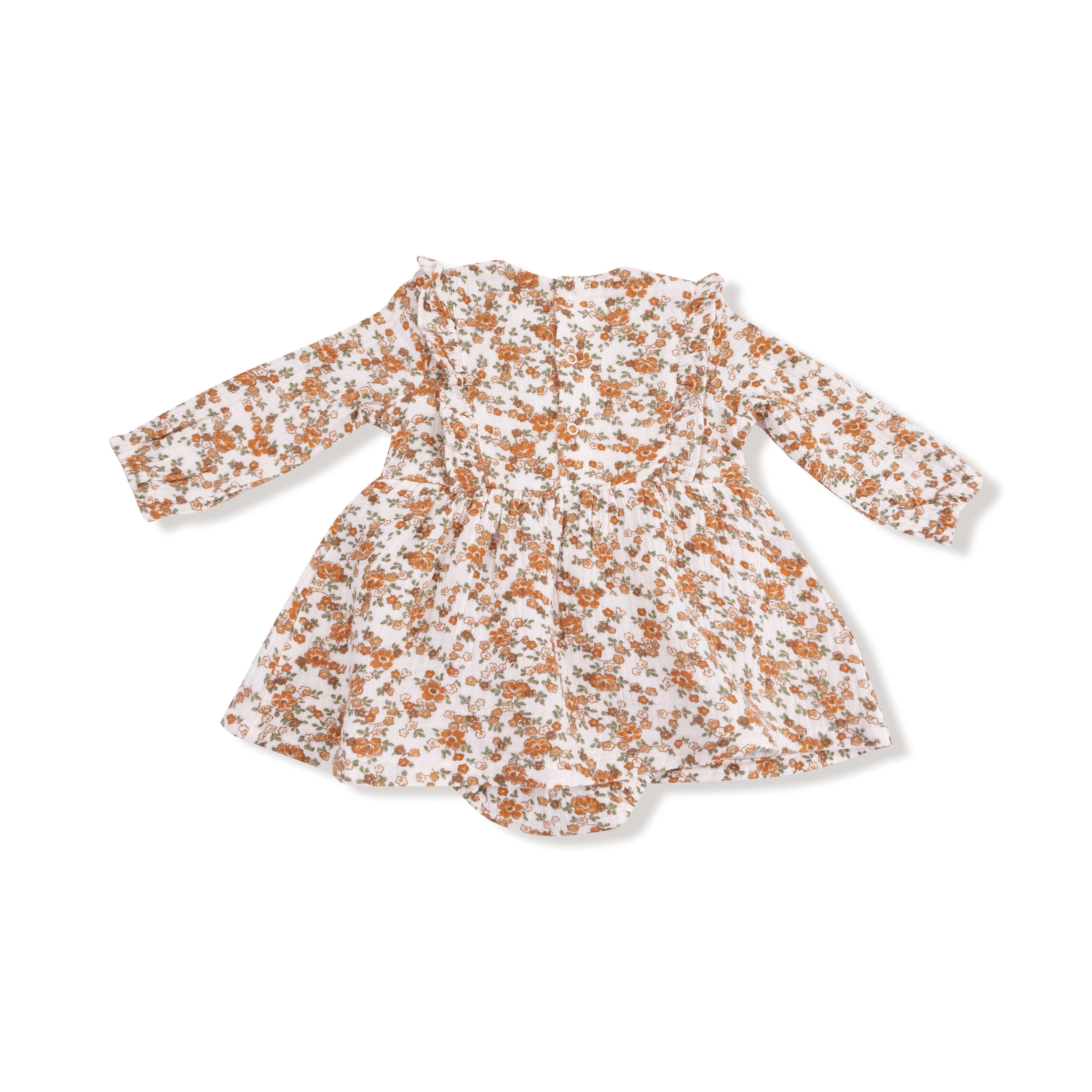 Long Sleeved Ruffle Bubble with Skirt - Prairie Calico
