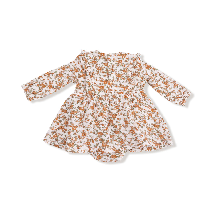 Long Sleeved Ruffle Bubble with Skirt - Prairie Calico