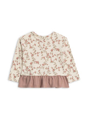 Lily Long Sleeve Ruffle Hem Top - Agnes Floral/Mauve