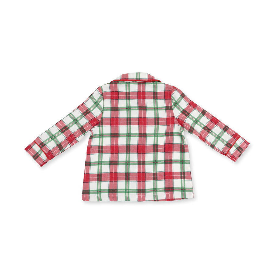 Long Sleeve Coat Style with Pant - Holiday Plaid