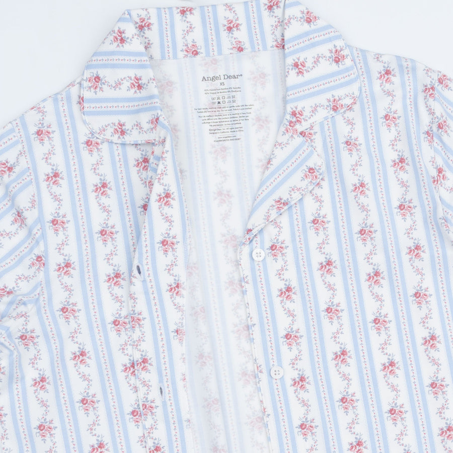 Adult Long Sleeve Pajamas - Anna Floral Stripe