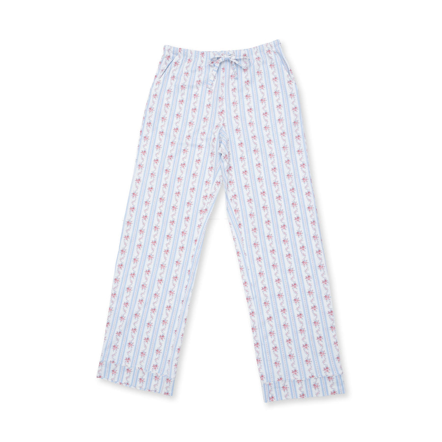 Adult Long Sleeve Pajamas - Anna Floral Stripe