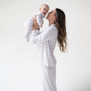 Adult Long Sleeve Pajamas - Anna Floral Stripe