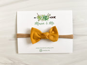 Tied Bow on Nylon Headband - Various Colors