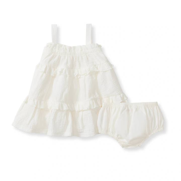 Cross Stitch Organic Cotton Muslin Dress & Diaper Cover