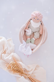 Organic Knit Carry Cot with Doll - Remi