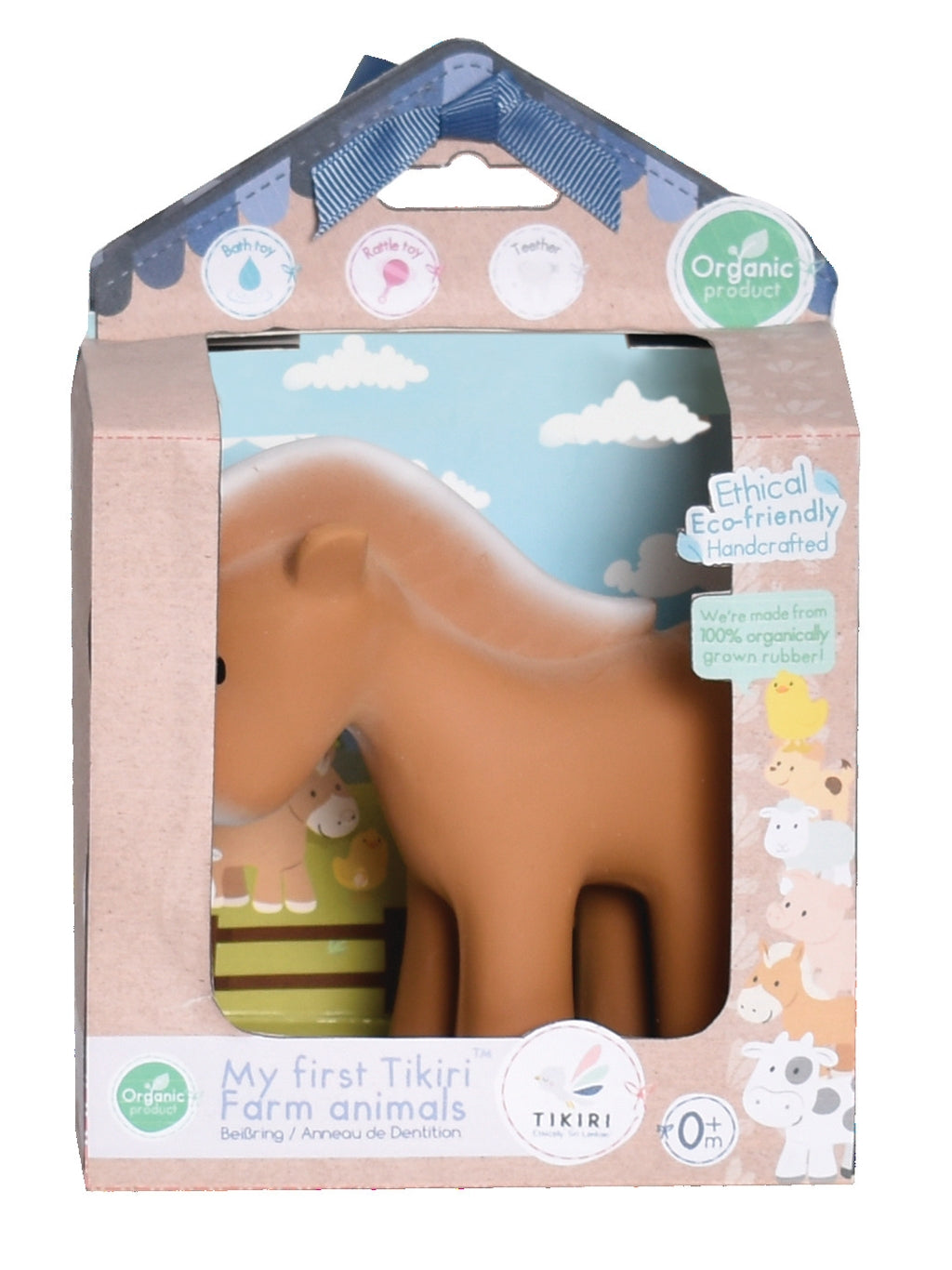 Natural Organic Rubber Teether - Horse