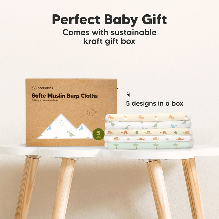 Organic Urban Burp Cloths - Roarsome - Set of 5