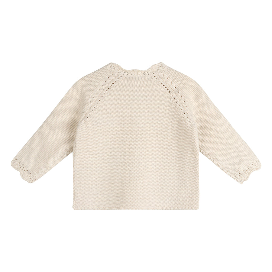 Anna Crochet Flower Knit Baby Cardigan