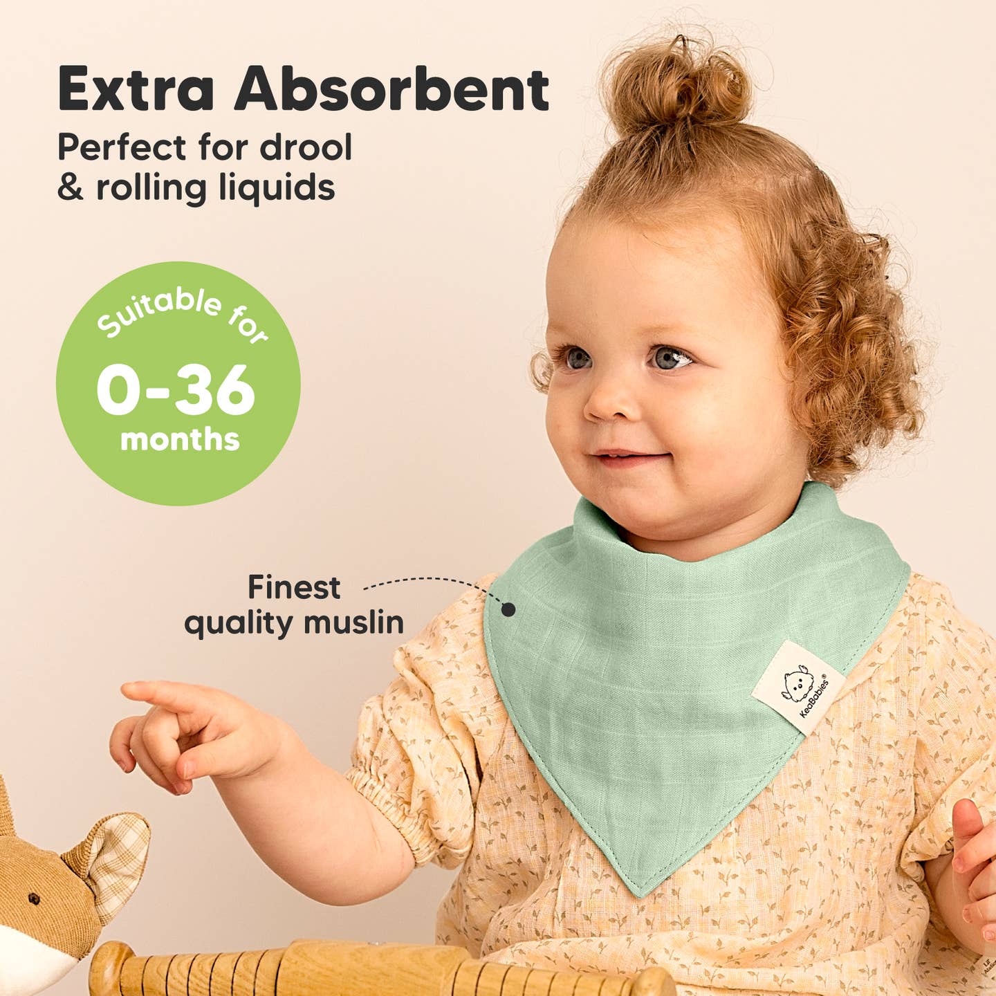 8 Pack Lumi Organic Cotton Muslin Bandana Bibs - Mirage