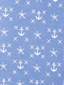 Henley Romper - Anchors & Starfish on Blue