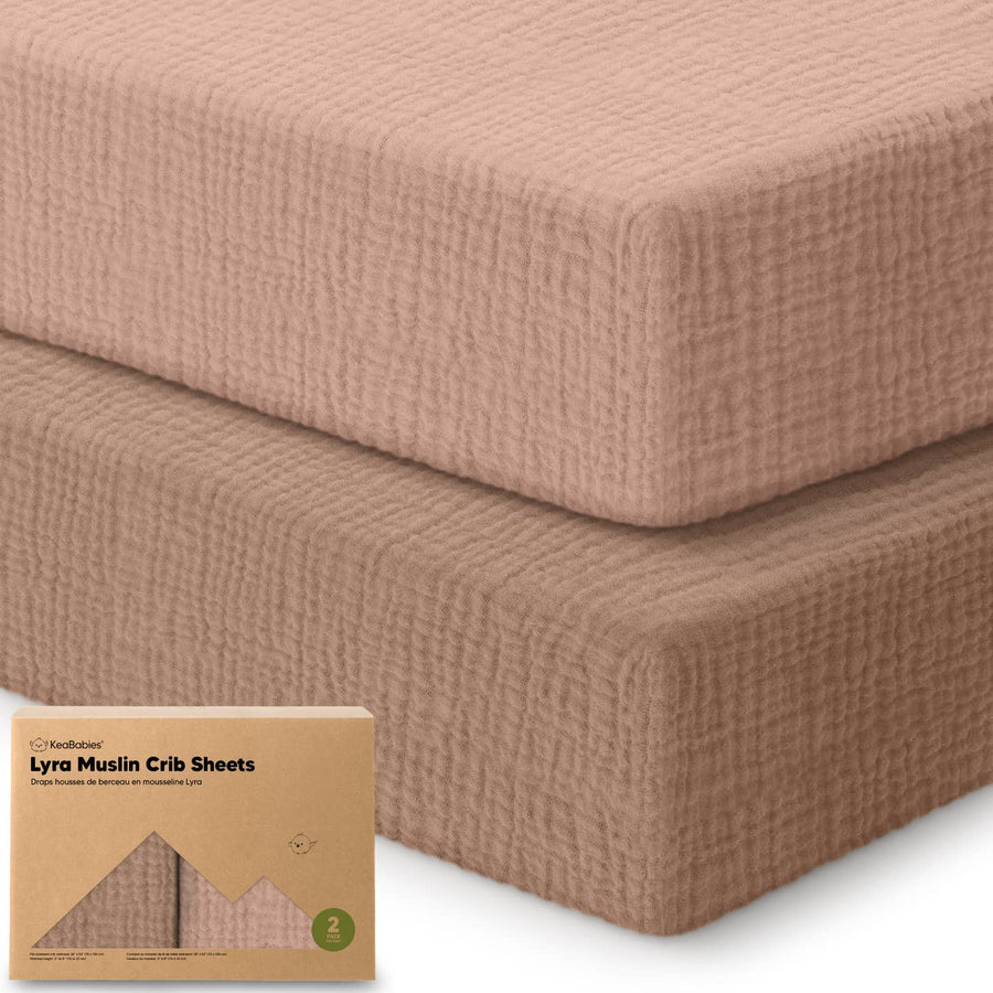 2 Pack Lyra Muslin Crib Sheets - Russet