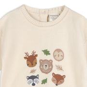 Woodland Animals Knit Baby Pullover Sweater