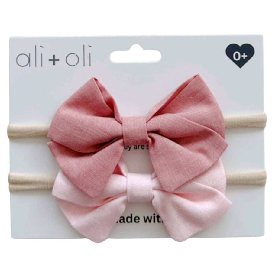 Headband Bow Set - Flamingo